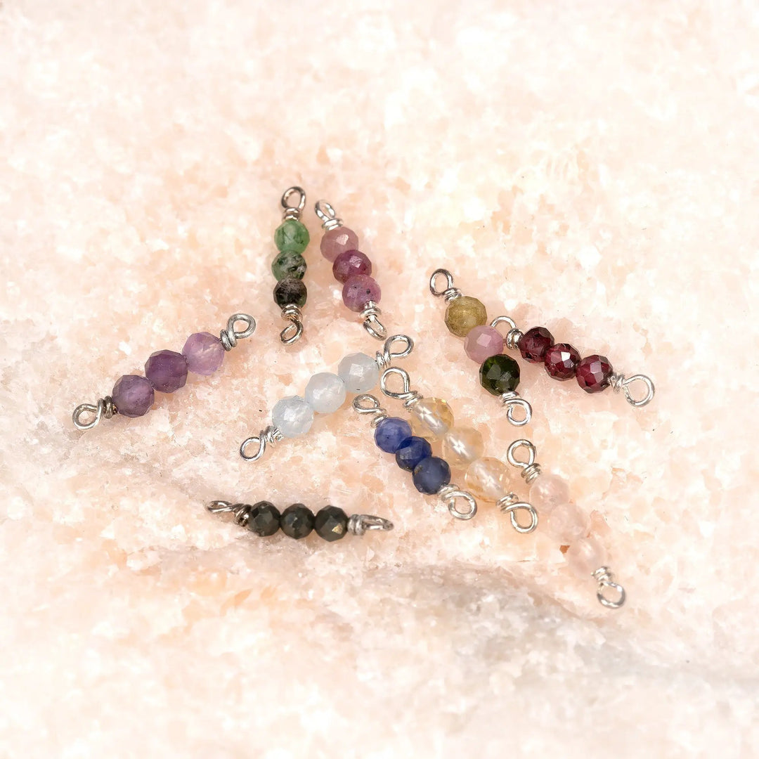 Birthstone Rock Candy Connectors | 14mm | .925 Sterling Silver by Sunstone Welders