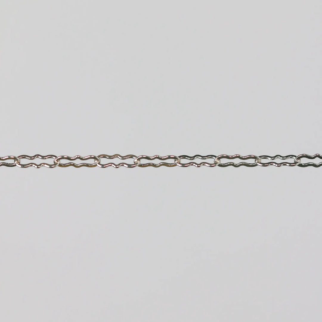 Hannah Permanent Jewelry Chain, Crinkled Paperclip Design and Links, Available in Gold Options and Silver by Sunstone Welders