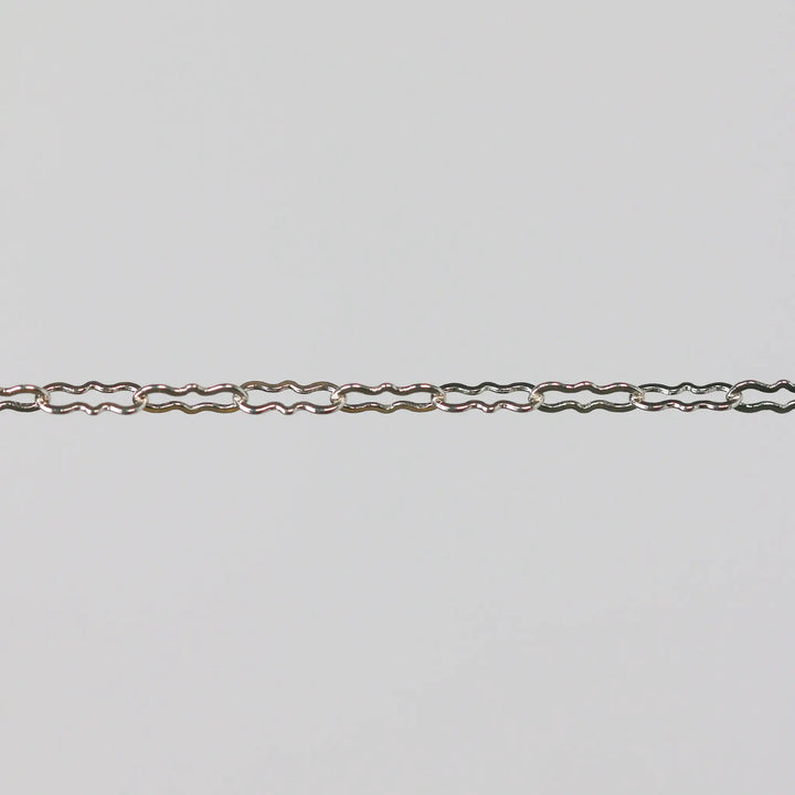 Hannah Permanent Jewelry Chain, Crinkled Paperclip Design and Links, Available in Gold Options and Silver by Sunstone Welders