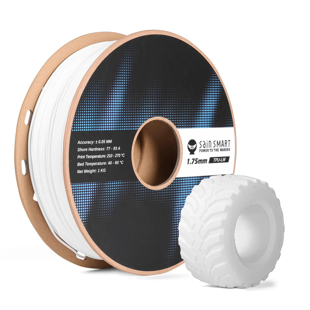 Lightweight TPU Filament 1.75mm, Foaming LW-TPU 77A–93A, High Resilience & Matte Finish by SainSmart.com