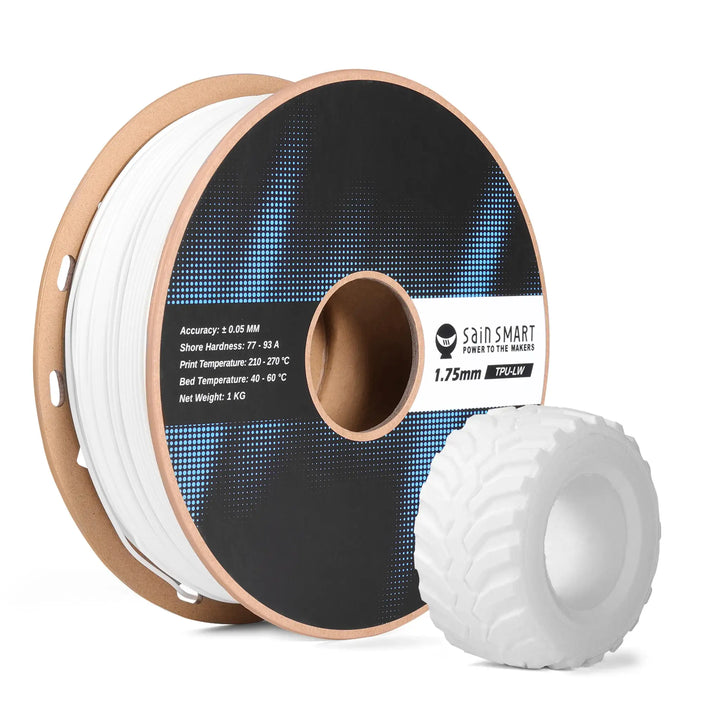 Lightweight TPU Filament 1.75mm, Foaming LW-TPU 77A–93A, High Resilience & Matte Finish by SainSmart.com
