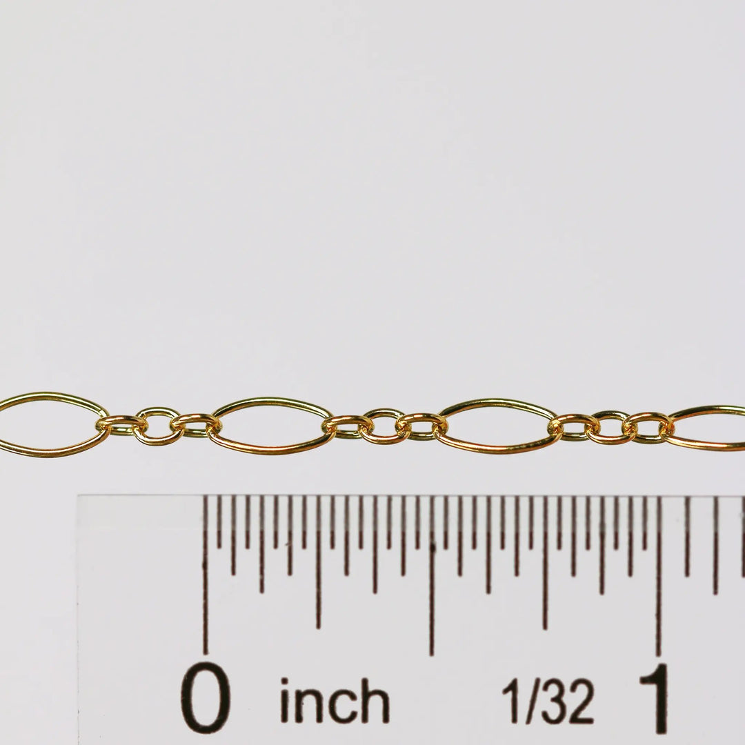 Aspen Permanent Jewelry Chain, Oval Design, Long and Small Links, Available in Gold Filled and Silver by Sunstone Welders