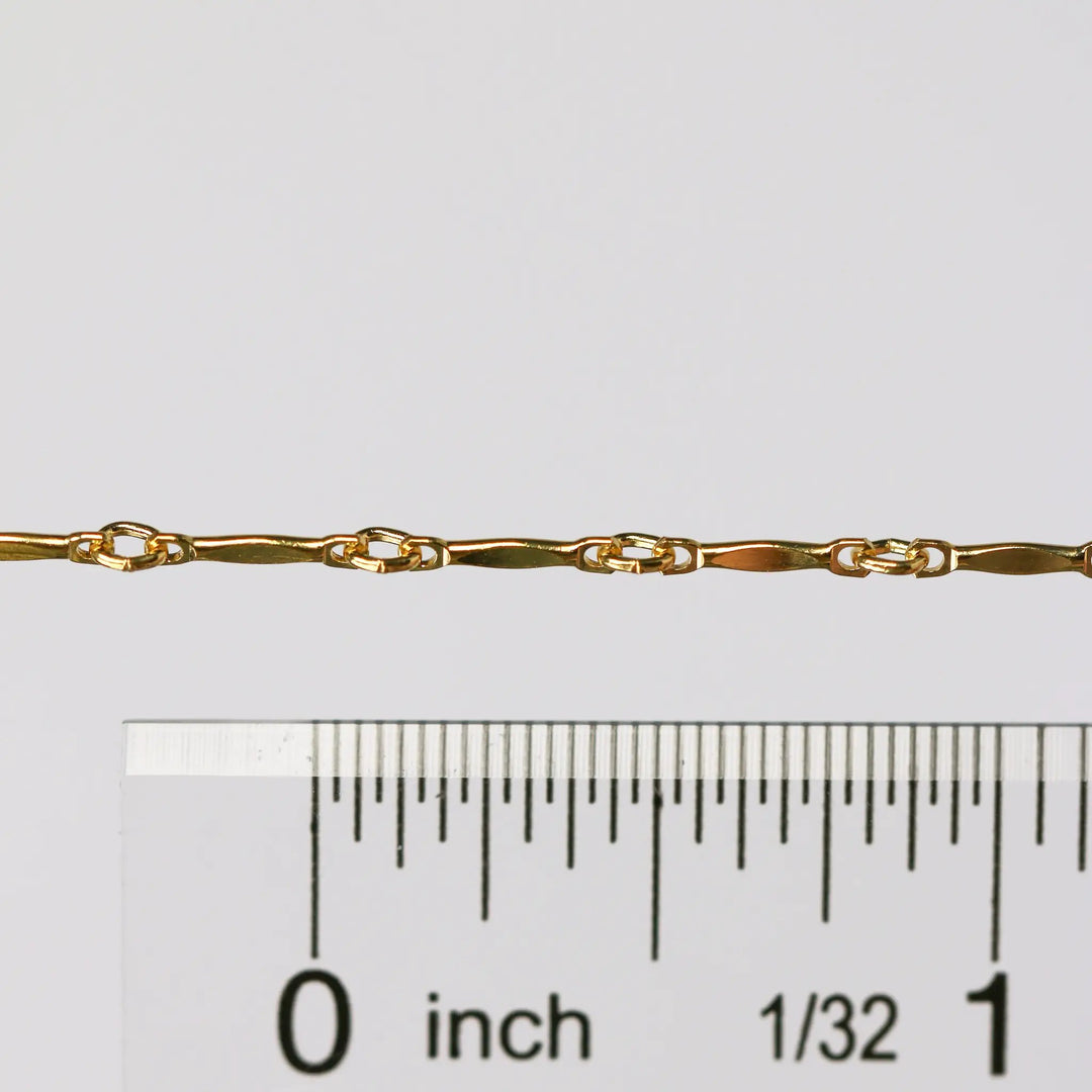 Brittany Permanent Jewelry Chain, Dapped Bar Design, Bar with Small Links, Available in Gold Filled and Silver by Sunstone Welders