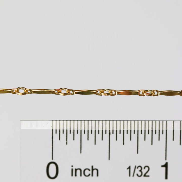 Brittany Permanent Jewelry Chain, Dapped Bar Design, Bar with Small Links, Available in Gold Filled and Silver by Sunstone Welders