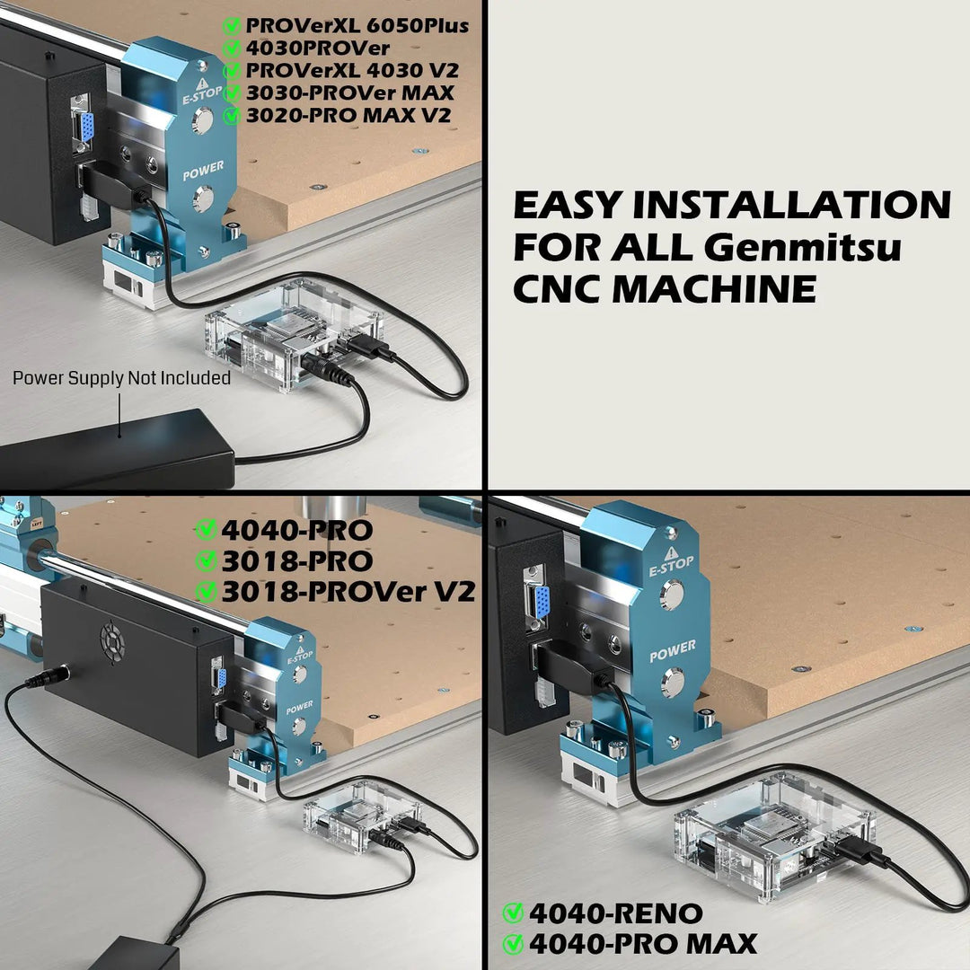 Genmitsu Wireless Wi-Fi Module & Offline Controller Kit for CNC Routers, App Control with 3D Toolpath Preview by SainSmart.com