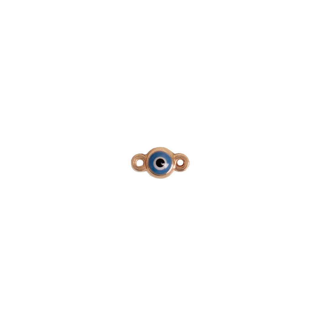 Evil Eye Design Auburn Connectors | 4 Pack | 14K Gold Filled Yellow and .925 Sterling Silver by Sunstone Welders