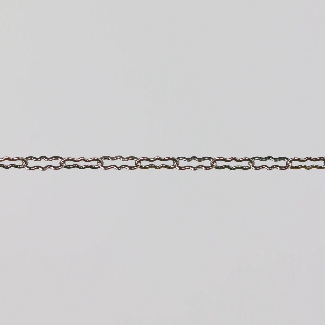 Hannah Permanent Jewelry Chain, Crinkled Paperclip Design and Links, Available in Gold Options and Silver by Sunstone Welders