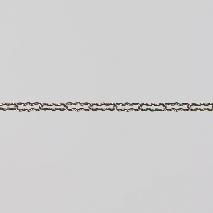 Hannah Permanent Jewelry Chain, Crinkled Paperclip Design and Links, Available in Gold Options and Silver by Sunstone Welders