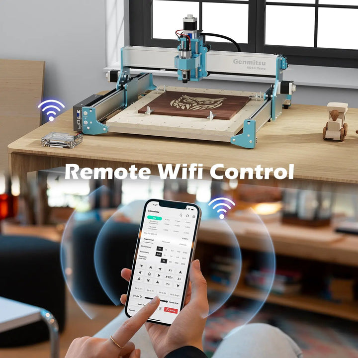 Genmitsu Wireless Wi-Fi Module & Offline Controller Kit for CNC Routers, App Control with 3D Toolpath Preview by SainSmart.com