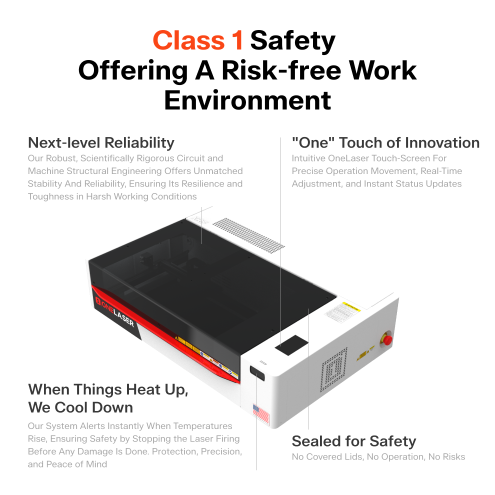 OneLaser XT™ Performance Desktop Laser Engraver (55W Glass) by OneLaser