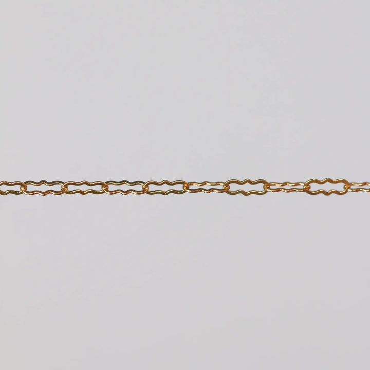 Hannah Permanent Jewelry Chain, Crinkled Paperclip Design and Links, Available in Gold Options and Silver by Sunstone Welders