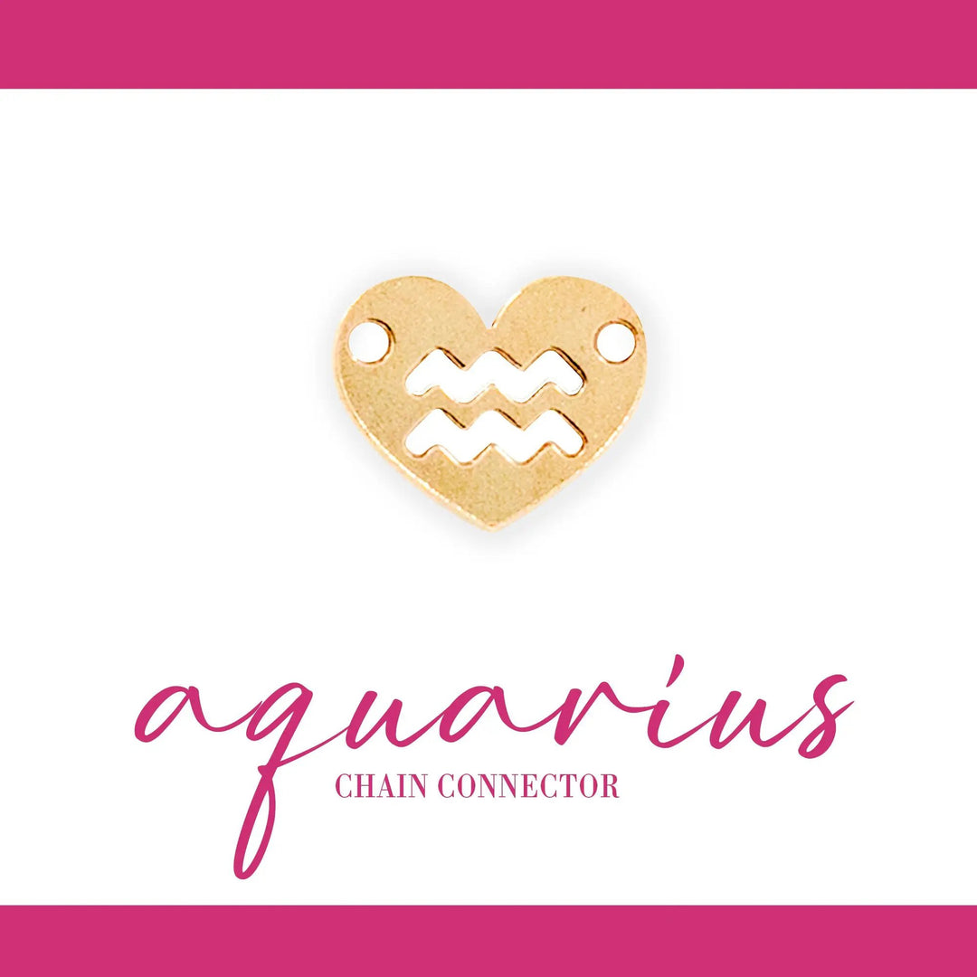 Zodiac Heart Connectors | 7.8mm | 14K Gold Filled Yellow by Sunstone Welders