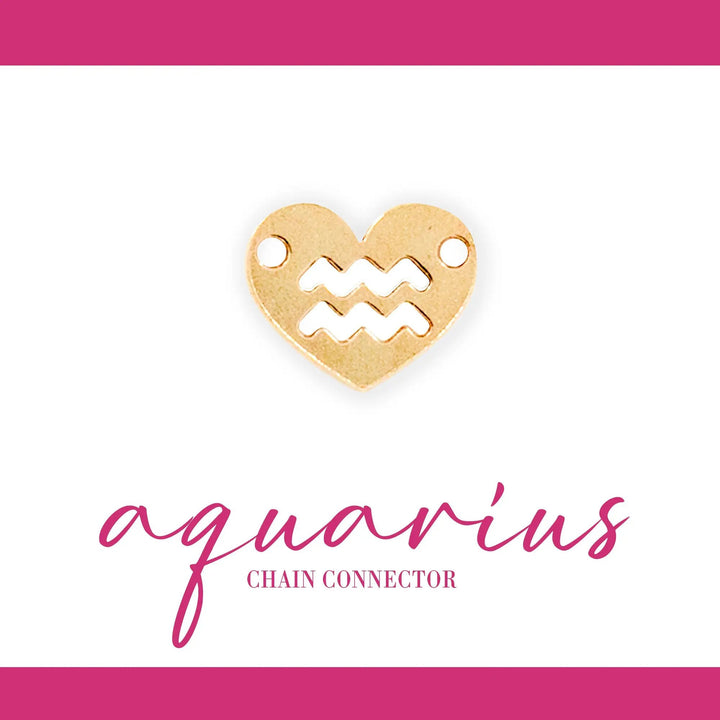 Zodiac Heart Connectors | 7.8mm | 14K Gold Filled Yellow by Sunstone Welders