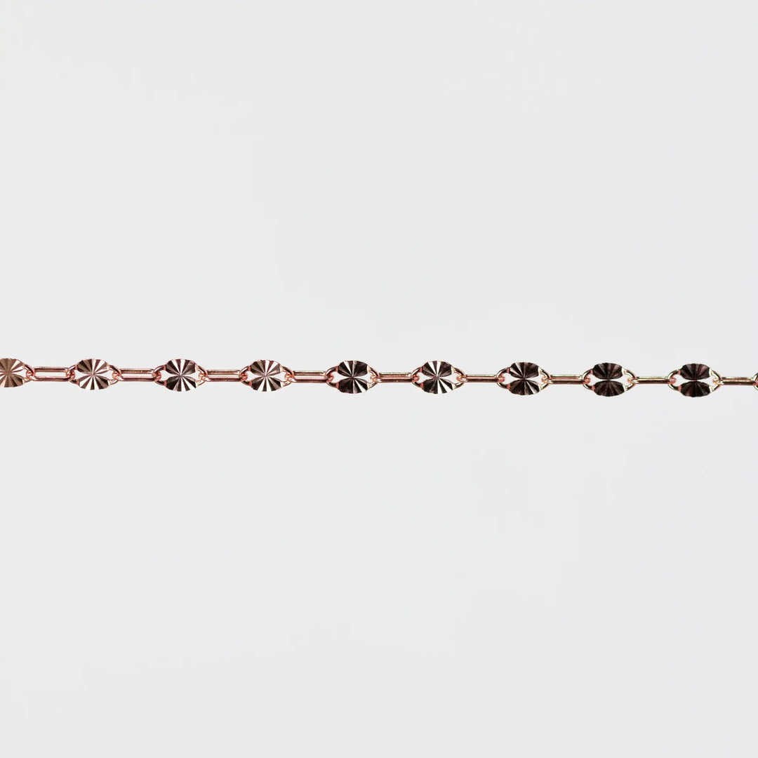 Oakley Permanent Jewelry Chain, Alternating Paperclip and Plain Starburst Links, Available in Sterling Silver and Gold Filled by Sunstone Welders