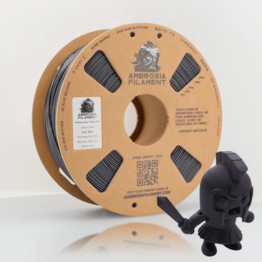 AMBROSIA ABS Matte Filament of the Gods - 1KG Bambu AMS Friendly Cardboard Spools Premium 3D Printing Filament by West3D 3D Printing Supplies
