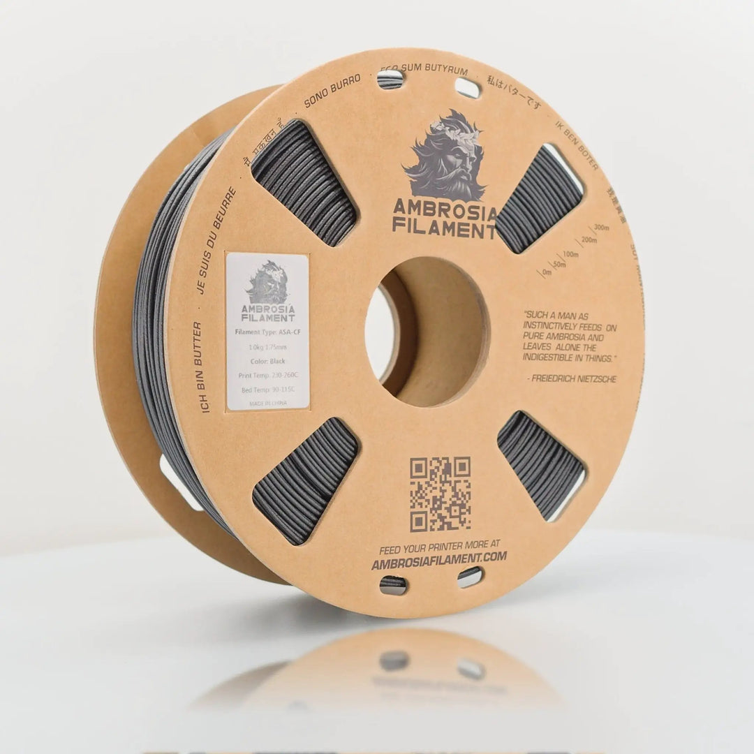 AMBROSIA ASA-CF Filament of the Gods - 1KG Bambu AMS Friendly Cardboard Spools Premium 3D Printing Filament by West3D 3D Printing Supplies