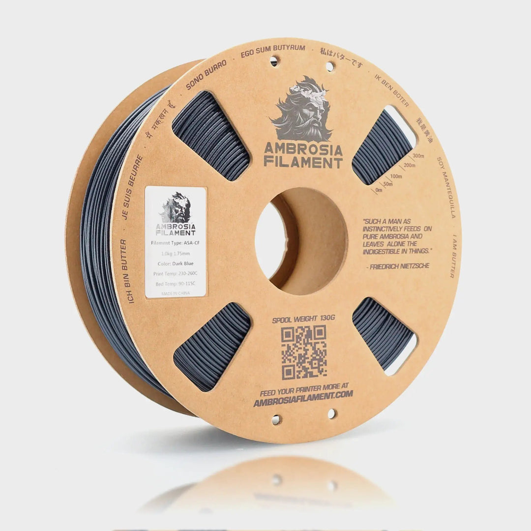 AMBROSIA ASA-CF Filament of the Gods - 1KG Bambu AMS Friendly Cardboard Spools Premium 3D Printing Filament by West3D 3D Printing Supplies