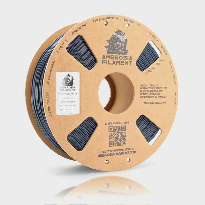 AMBROSIA ASA-CF Filament of the Gods - 1KG Bambu AMS Friendly Cardboard Spools Premium 3D Printing Filament by West3D 3D Printing Supplies