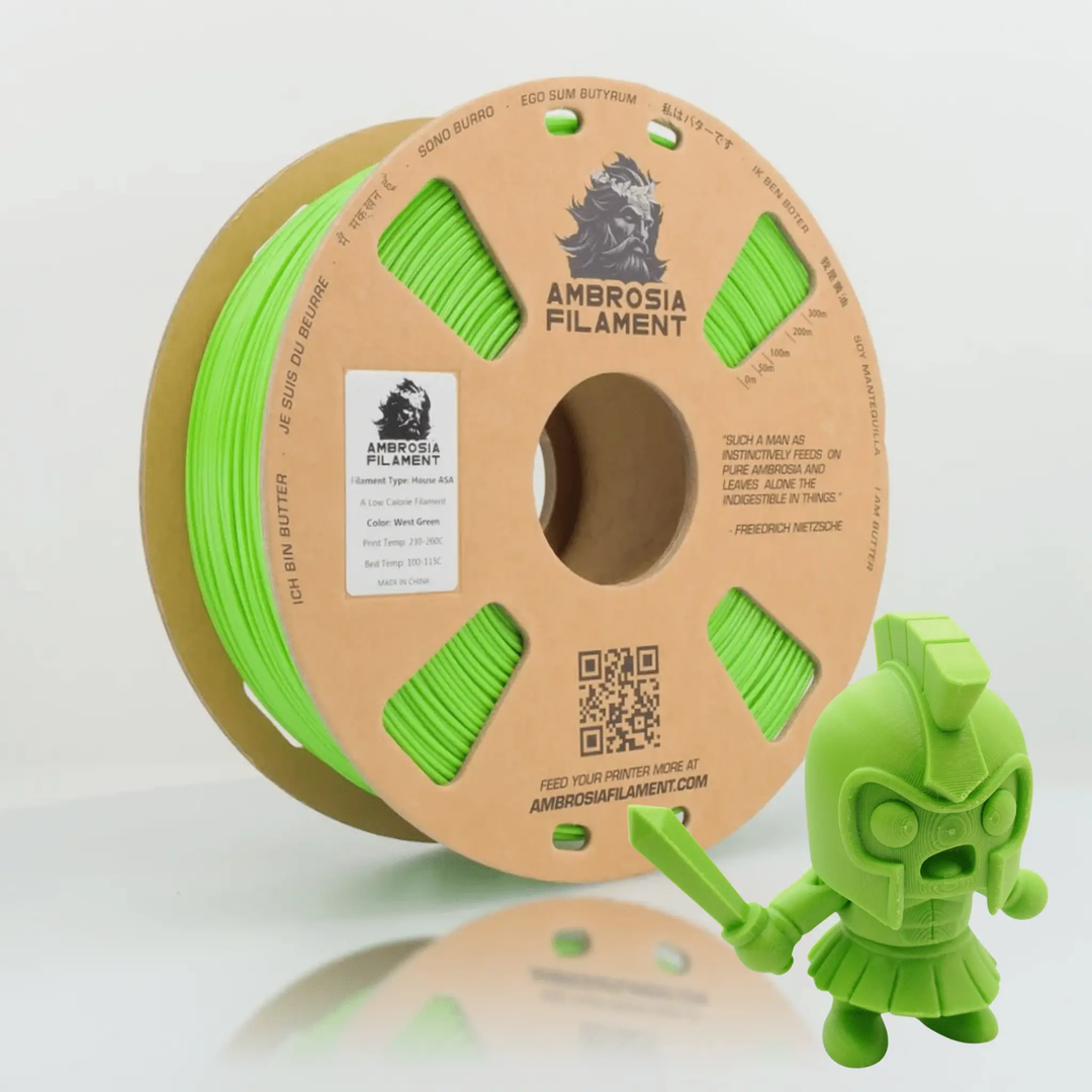 AMBROSIA ASA Filament of the Gods - 1KG Bambu AMS Friendly Cardboard Spools Premium 3D Printing Filament House ASA by West3D 3D Printing Supplies