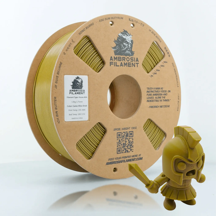 AMBROSIA ASA Filament of the Gods - 1KG Bambu AMS Friendly Cardboard Spools Premium 3D Printing Filament House ASA by West3D 3D Printing Supplies