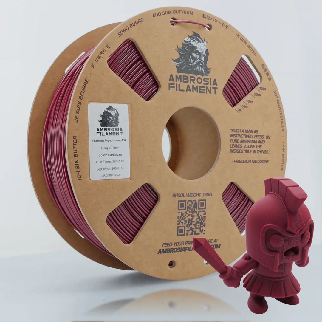 AMBROSIA ASA Filament of the Gods - 1KG Bambu AMS Friendly Cardboard Spools Premium 3D Printing Filament House ASA by West3D 3D Printing Supplies