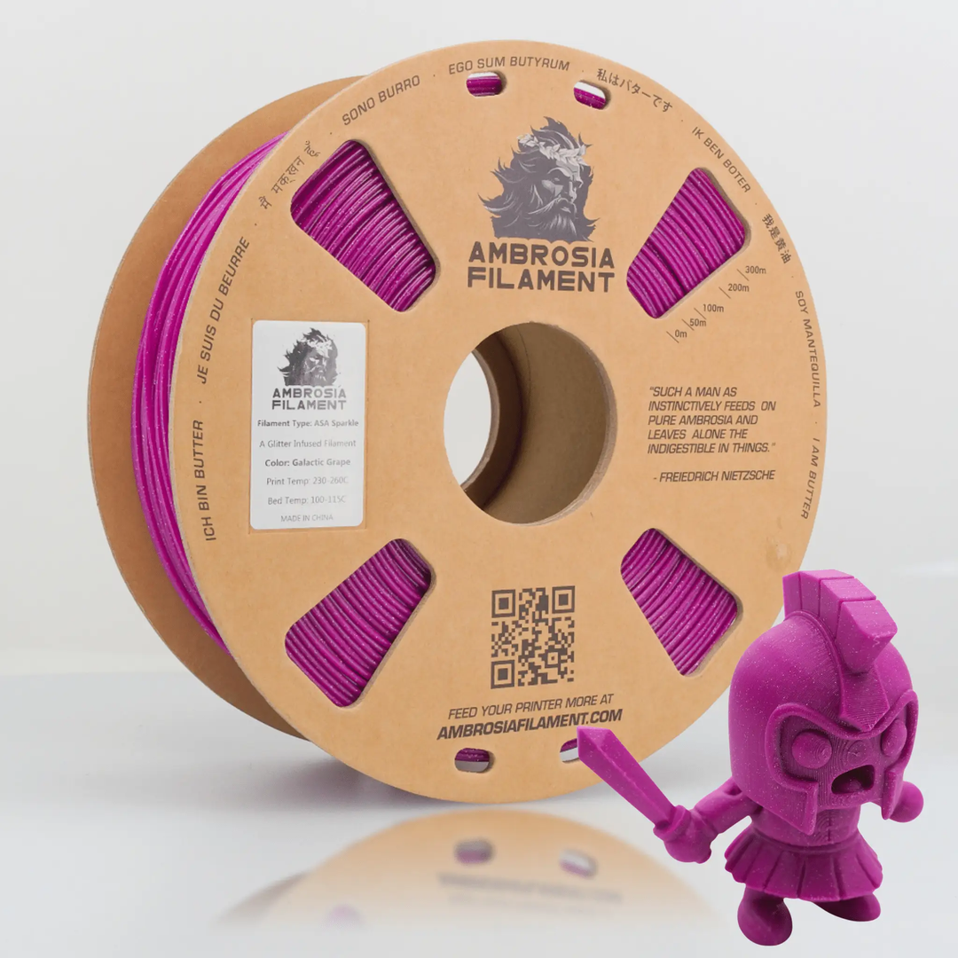 AMBROSIA ASA Galactic Filament of the Gods (Glitter / Sparkle) - 1KG Bambu AMS Friendly Cardboard Spools Premium 3D Printing Filament by West3D 3D Printing Supplies