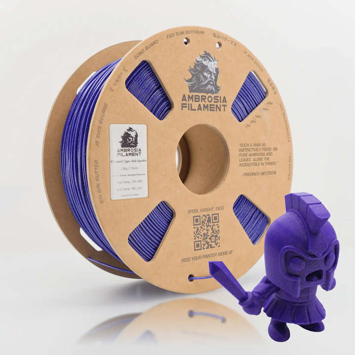 AMBROSIA ASA Galactic Filament of the Gods (Glitter / Sparkle) - 1KG Bambu AMS Friendly Cardboard Spools Premium 3D Printing Filament by West3D 3D Printing Supplies