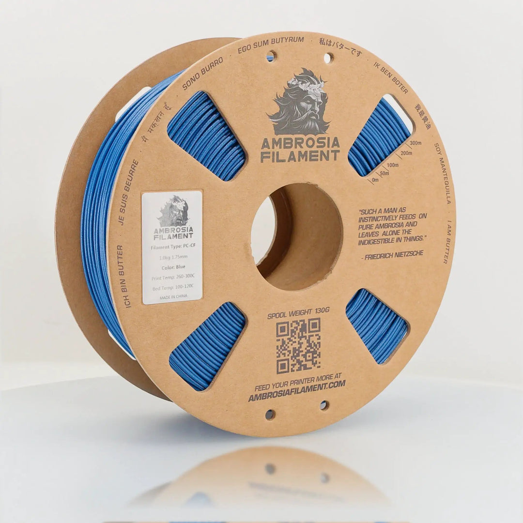 AMBROSIA PC-CF Filament of the Gods - 1KG Bambu AMS Friendly Cardboard Spools Premium 3D Printing Filament House Polycarbonate CF PCCF by West3D 3D Printing Supplies