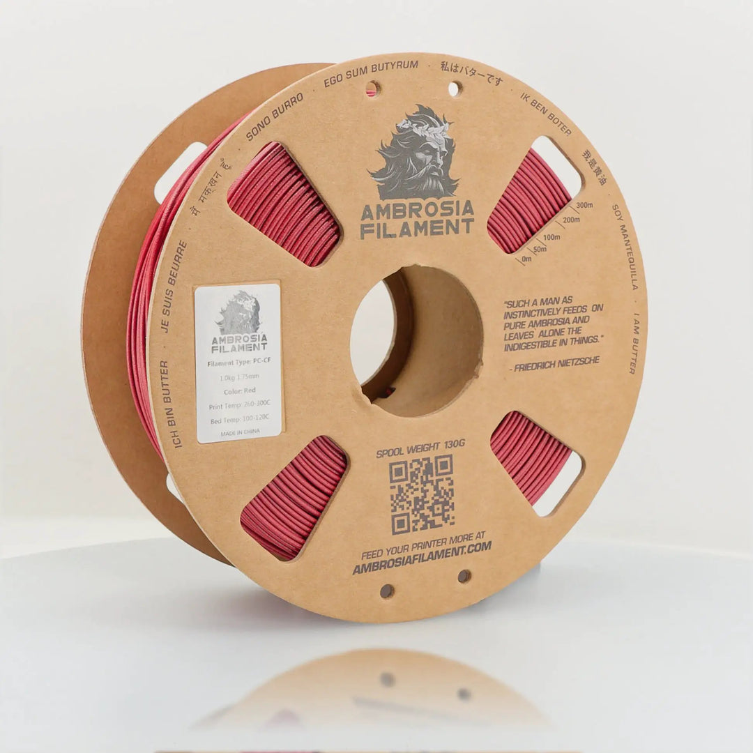 AMBROSIA PC-CF Filament of the Gods - 1KG Bambu AMS Friendly Cardboard Spools Premium 3D Printing Filament House Polycarbonate CF PCCF by West3D 3D Printing Supplies