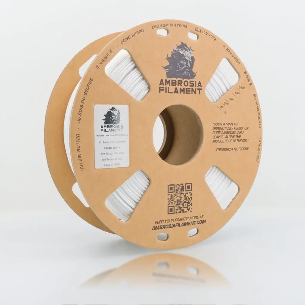 AMBROSIA PETG Filament of the Gods - 1KG Bambu AMS Friendly Cardboard Spools Premium 3D Printing Filament by West3D 3D Printing Supplies