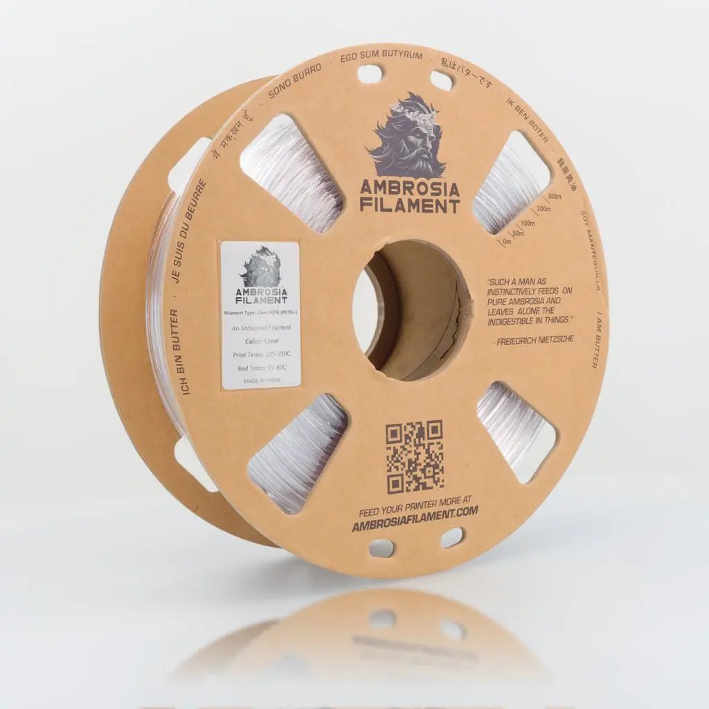 AMBROSIA PETG Filament of the Gods - 1KG Bambu AMS Friendly Cardboard Spools Premium 3D Printing Filament by West3D 3D Printing Supplies