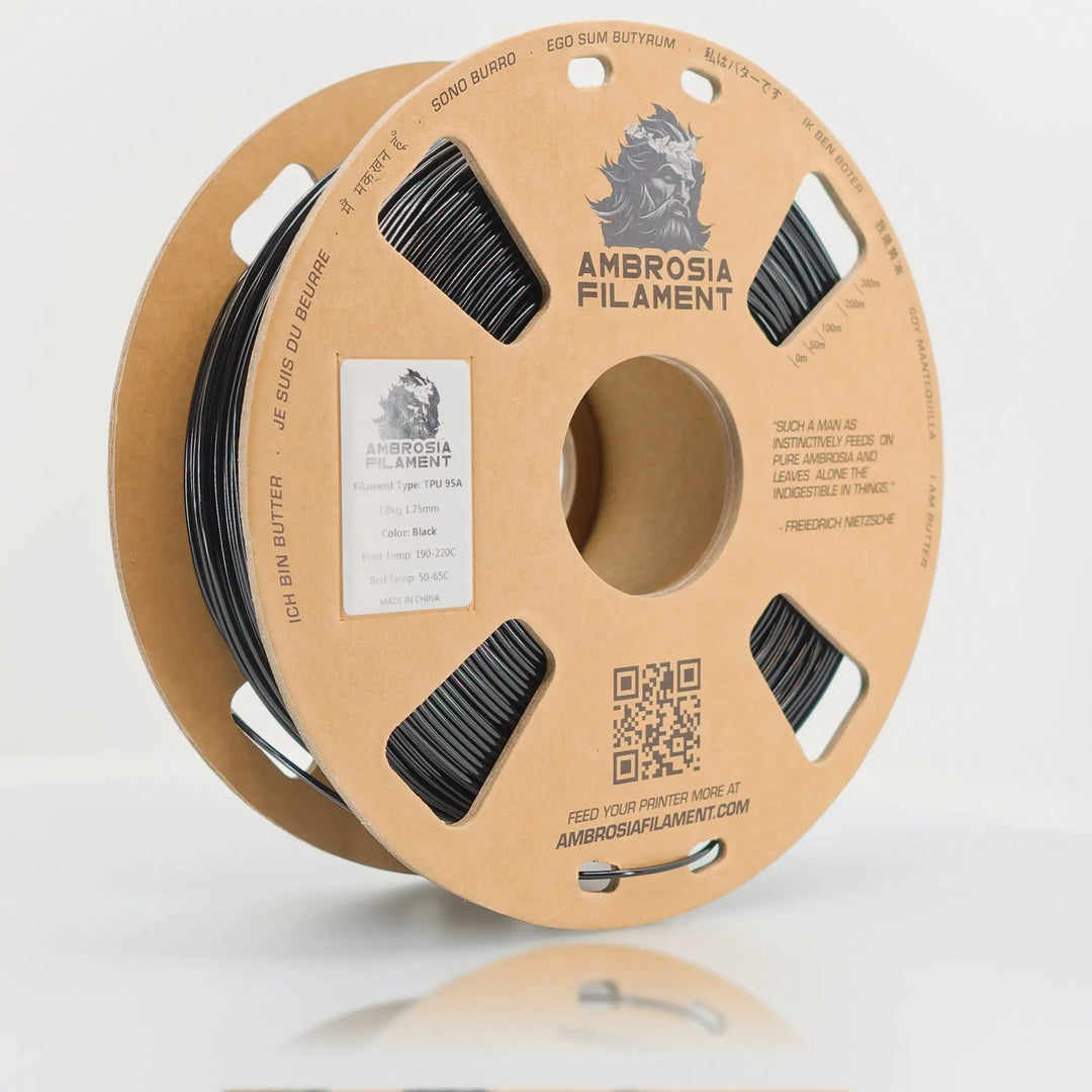 AMBROSIA TPU 95 Filament of the Gods - 1KG Cardboard Spools Premium 3D Printing Filament TPU95 by West3D 3D Printing Supplies