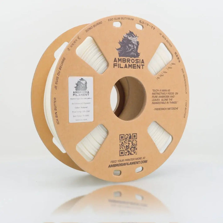 AMBROSIA Uber ABS Filament of the Gods - 1KG Bambu AMS Friendly Cardboard Spools Premium 3D Printing Filament ABS+ by West3D 3D Printing Supplies