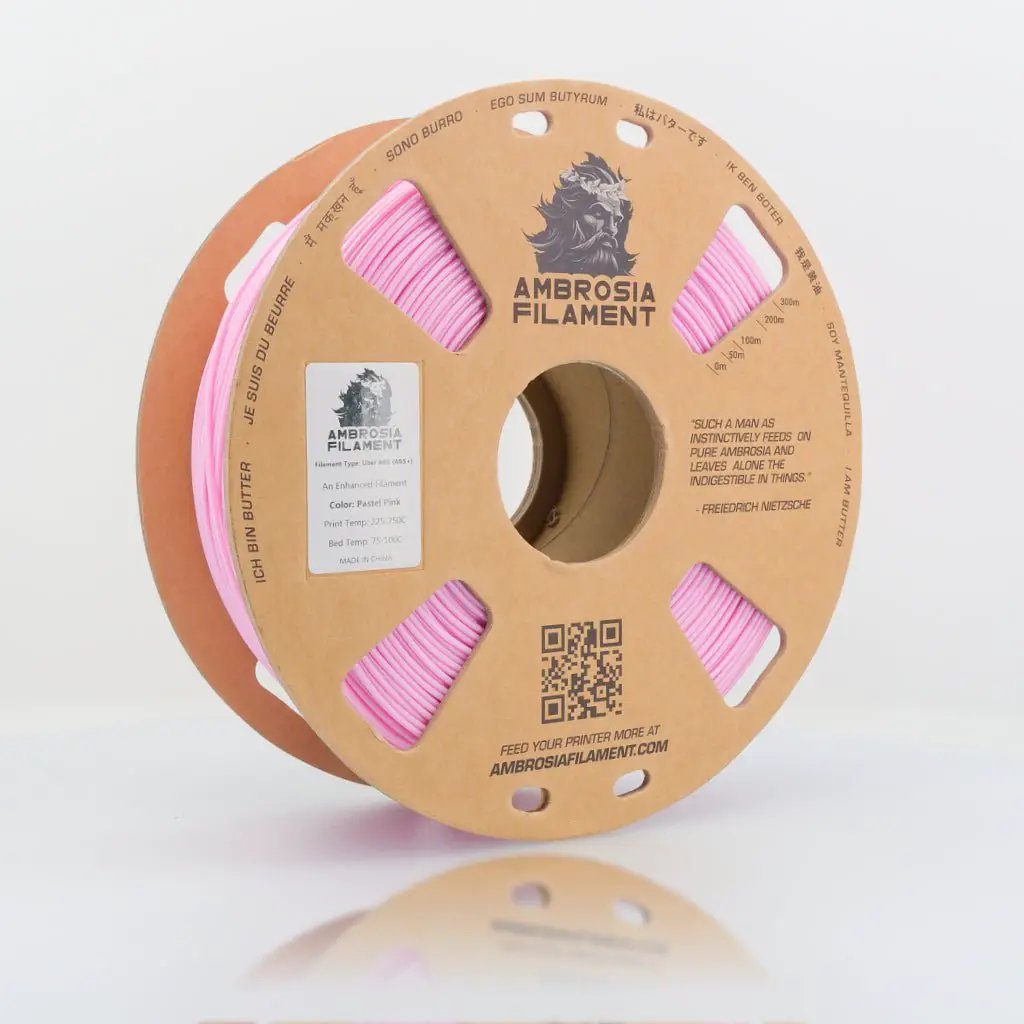 AMBROSIA Uber ABS Filament of the Gods - 1KG Bambu AMS Friendly Cardboard Spools Premium 3D Printing Filament ABS+ by West3D 3D Printing Supplies