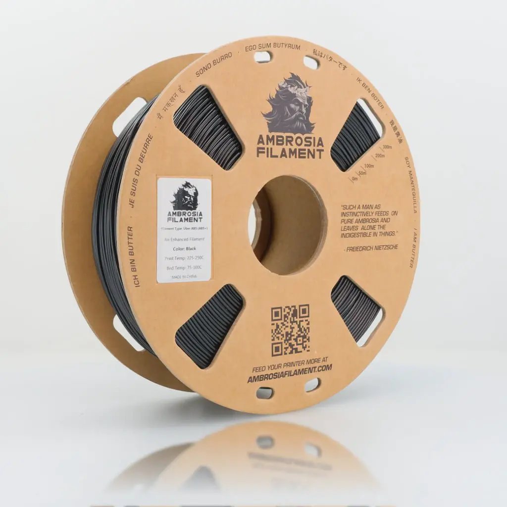 AMBROSIA Uber ABS Filament of the Gods - 1KG Bambu AMS Friendly Cardboard Spools Premium 3D Printing Filament ABS+ by West3D 3D Printing Supplies