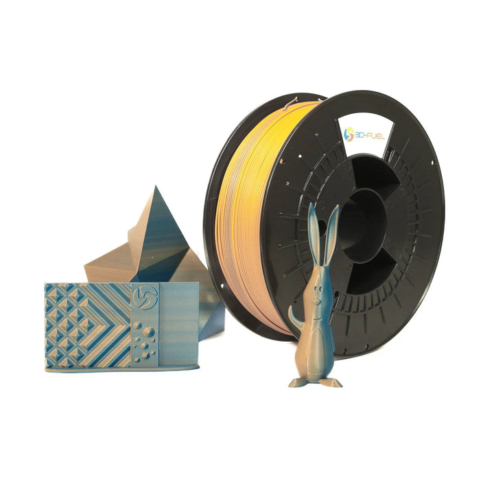 Dual-Color Silk PLA+, Silky Blue Orange Theory, 1.75mm by 3D-Fuel