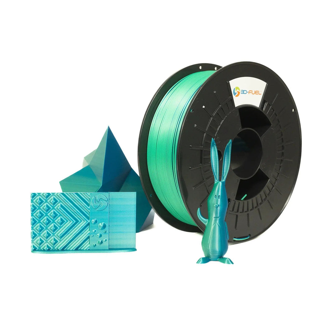 Dual-Color Silk PLA+, Silky Lagoon, 1.75mm by 3D-Fuel
