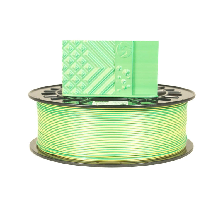 Dual-Color Silk PLA+, Silky Lemon Lime, 1.75mm by 3D-Fuel