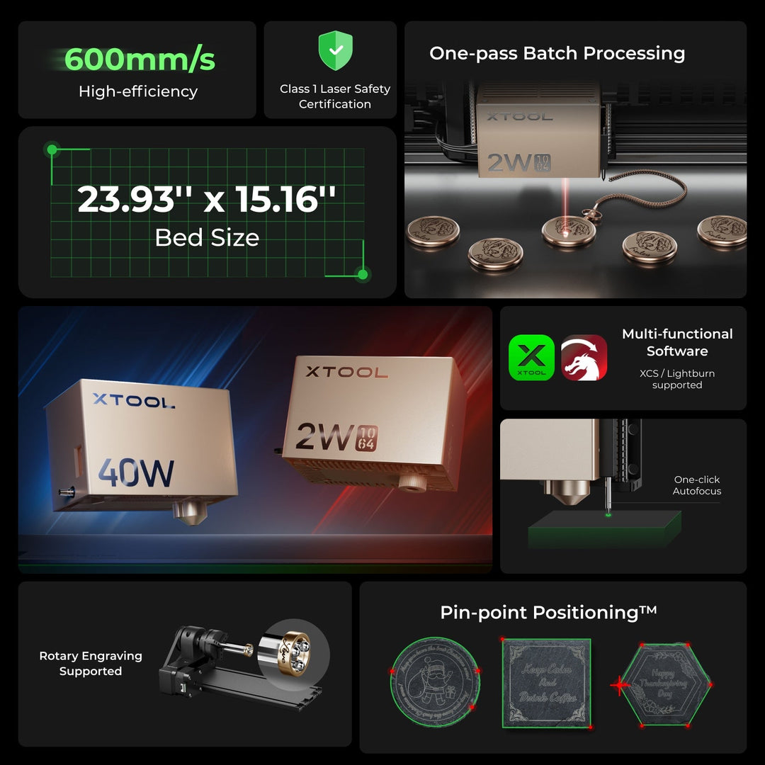 xTool S1 + 1064nm IR Laser Kit: Enclosed Diode Laser Engraver & Cutter by xTool