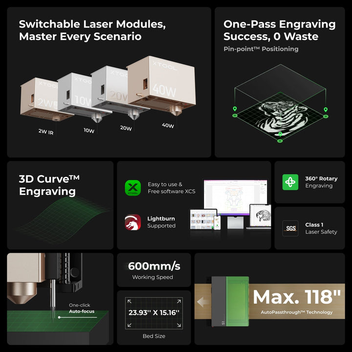 xTool S1 Enclosed Diode Laser Cutter by xTool