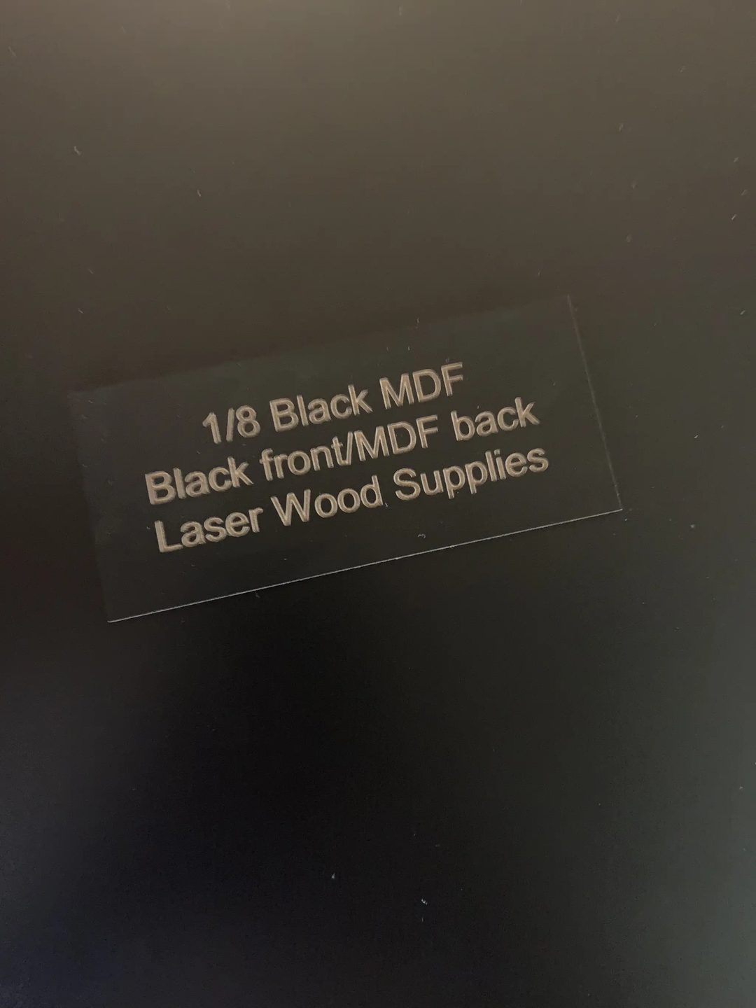 X-Large 1/8 Black MDF Sheets / Large Sheets / Perfect for Mira9/Thunder/OMTech by Laser Wood Supplies