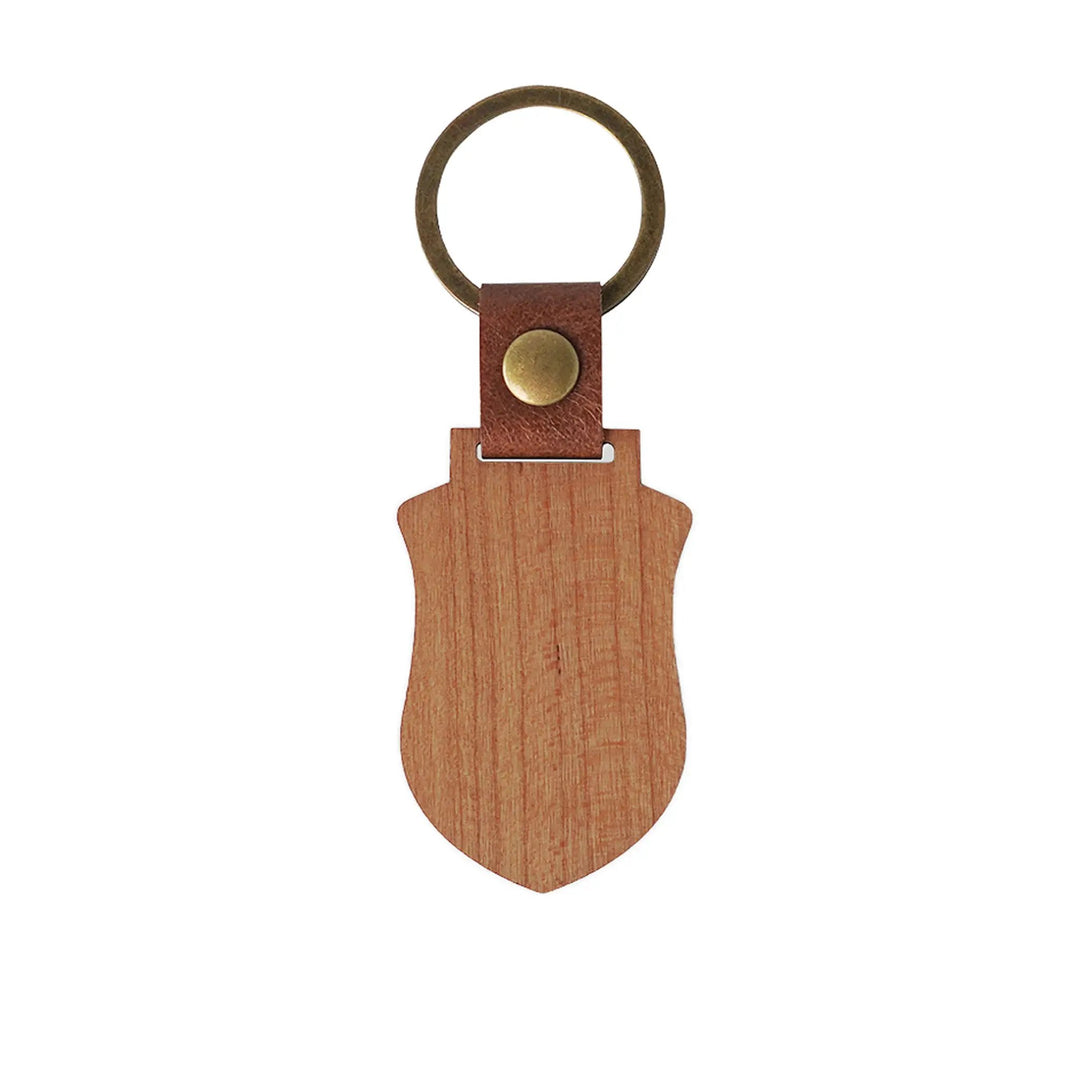 Blank Shield-shaped Wooden Keychains (10pcs / 20pcs) by LaserPecker