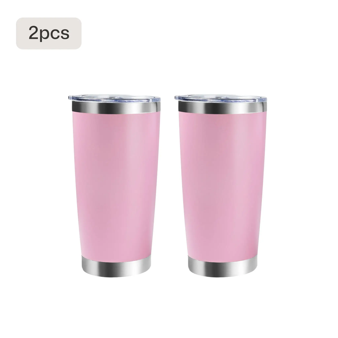 20oz Coated Stainless Steel Tumbler with Lid (1pcs / 2pcs) by LaserPecker