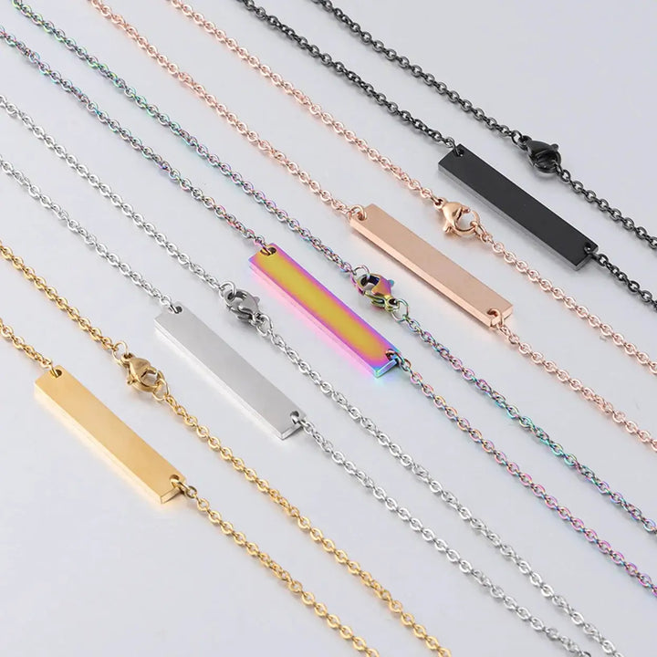 Stainless Steel Horizontal Bar Necklace (10pcs) by LaserPecker