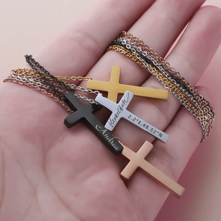 Stainless Steel Cross Pendant Necklace (8pcs) by LaserPecker