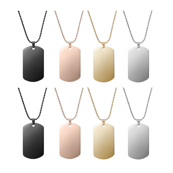 Stainless Steel Army Pendant Necklace / Dog Tag (8pcs) by LaserPecker