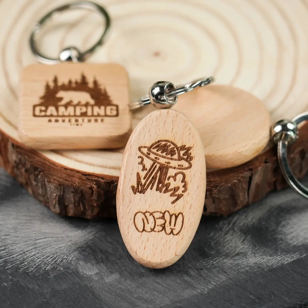 Random Blank Wooden Keychain (20pcs) by LaserPecker
