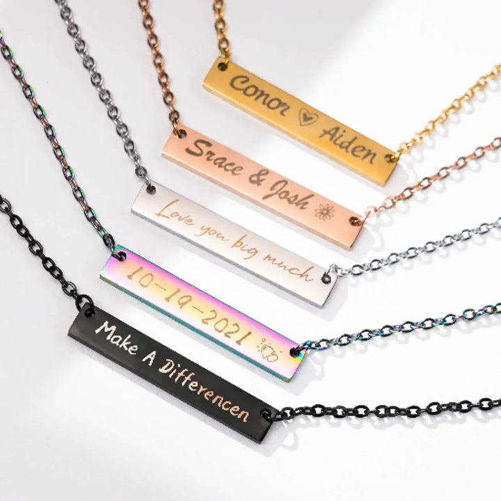 Stainless Steel Horizontal Bar Necklace (10pcs) by LaserPecker