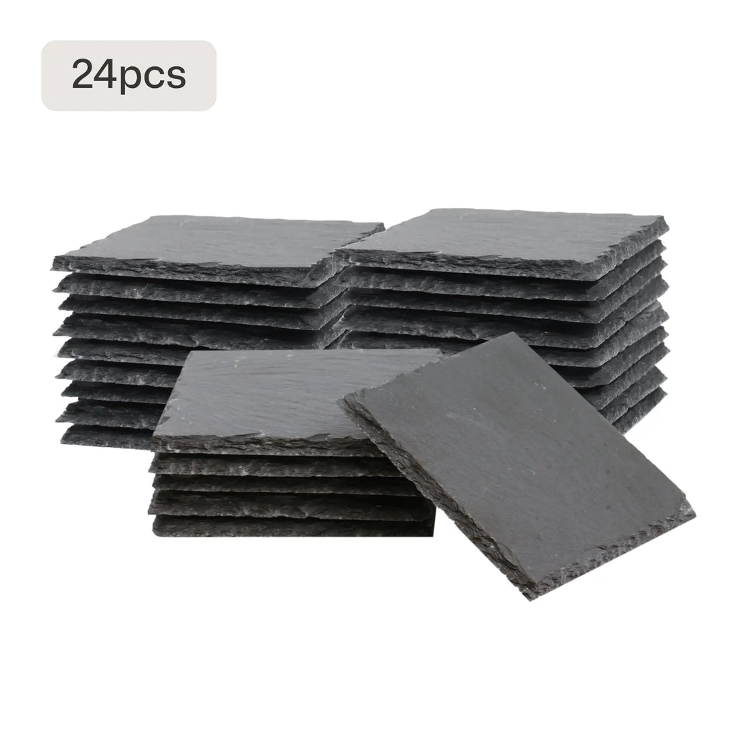 Stone Slate Coasters Square Black (6pcs / 24pcs) by LaserPecker