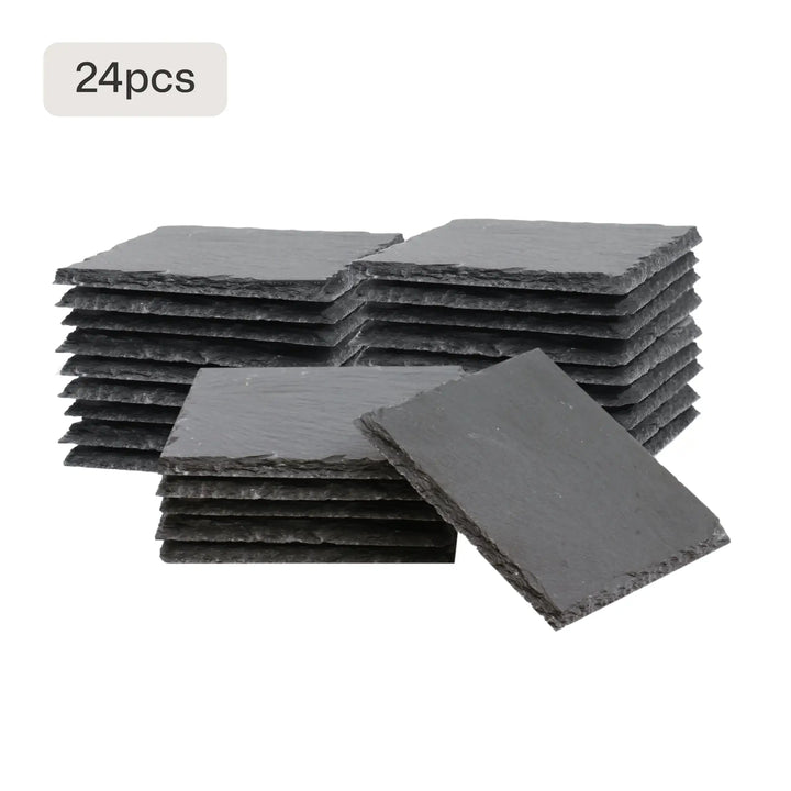 Stone Slate Coasters Square Black (6pcs / 24pcs) by LaserPecker